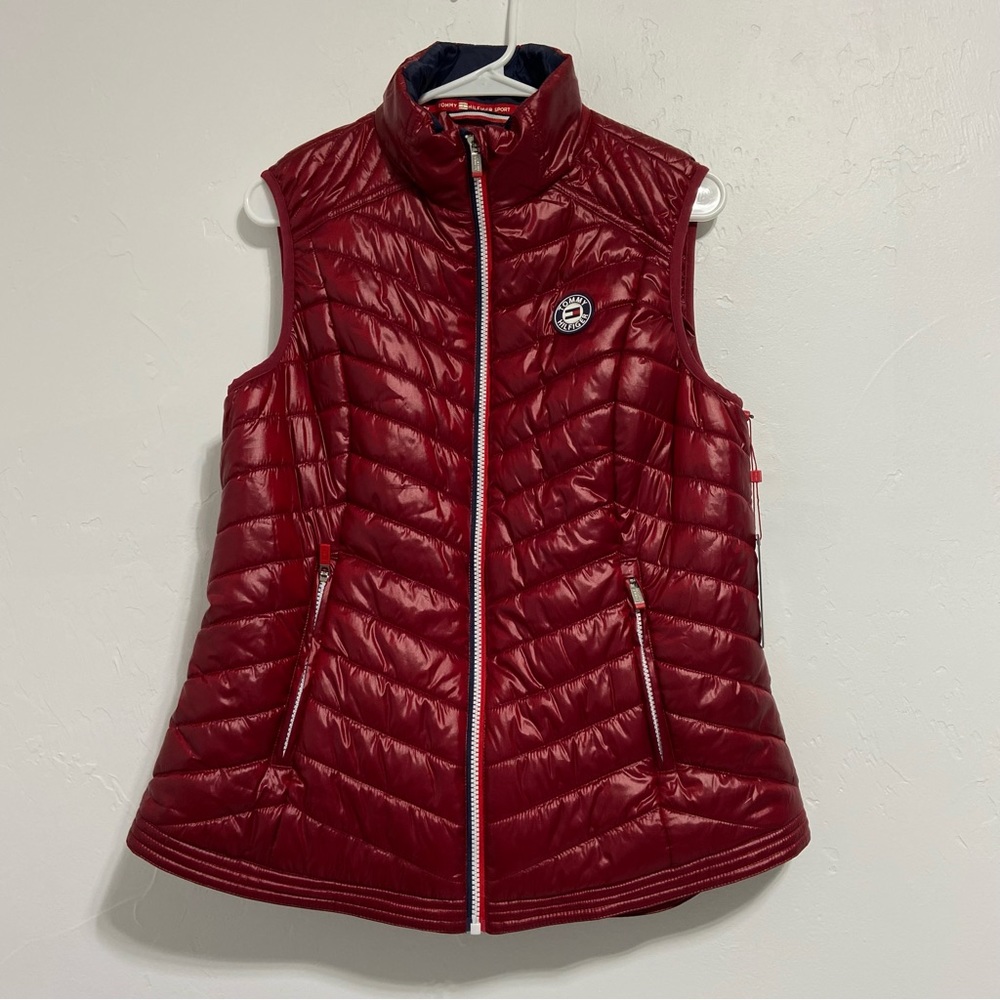 Tommy Hilfiger Sport Women's XL Red Puffer Vest NWT